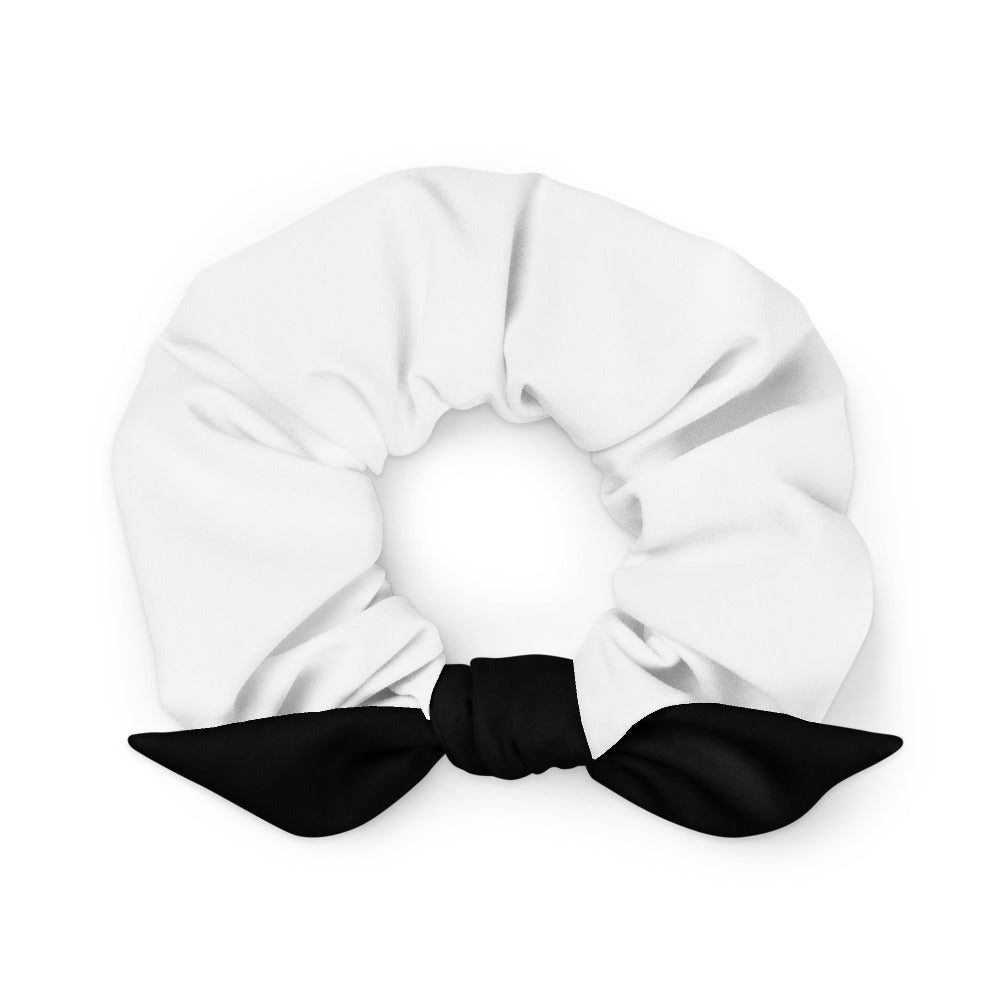 White and Black Staple Scrunchie